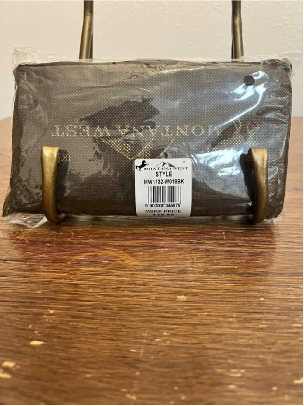 Montana West Wallet NWT Black Turquoise Buckle Western Style Studded Faux MW1132